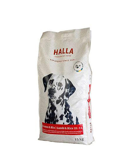 Hundfoder Halla Lamm o Ris 15 kg