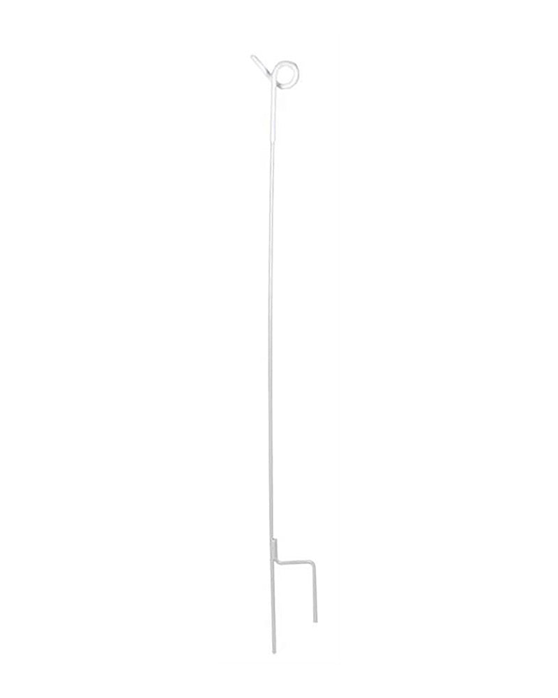 Vit metallstolpe med ögla 105 cm, 10-p